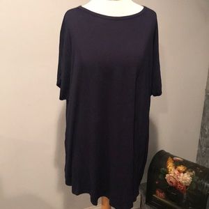 Lolly Wolly cap sleeve crew neck navy tee XXXL